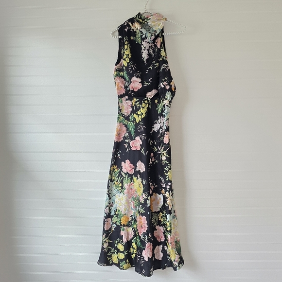 NWT Petal & Pup Anabelle Halter Neck Midi Sun Dress in Black Floral XS Sundress - Picture 5 of 12